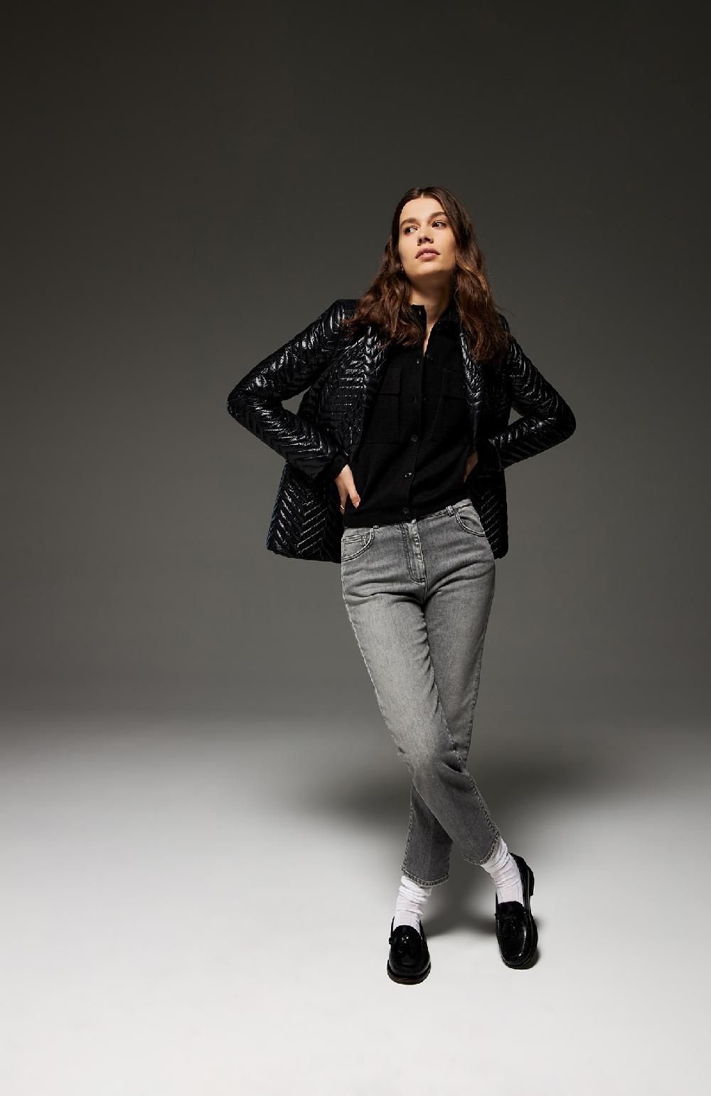 Seventy Giacchina taglio bomber in maglia di viscosa - Col. Nero Nuovo