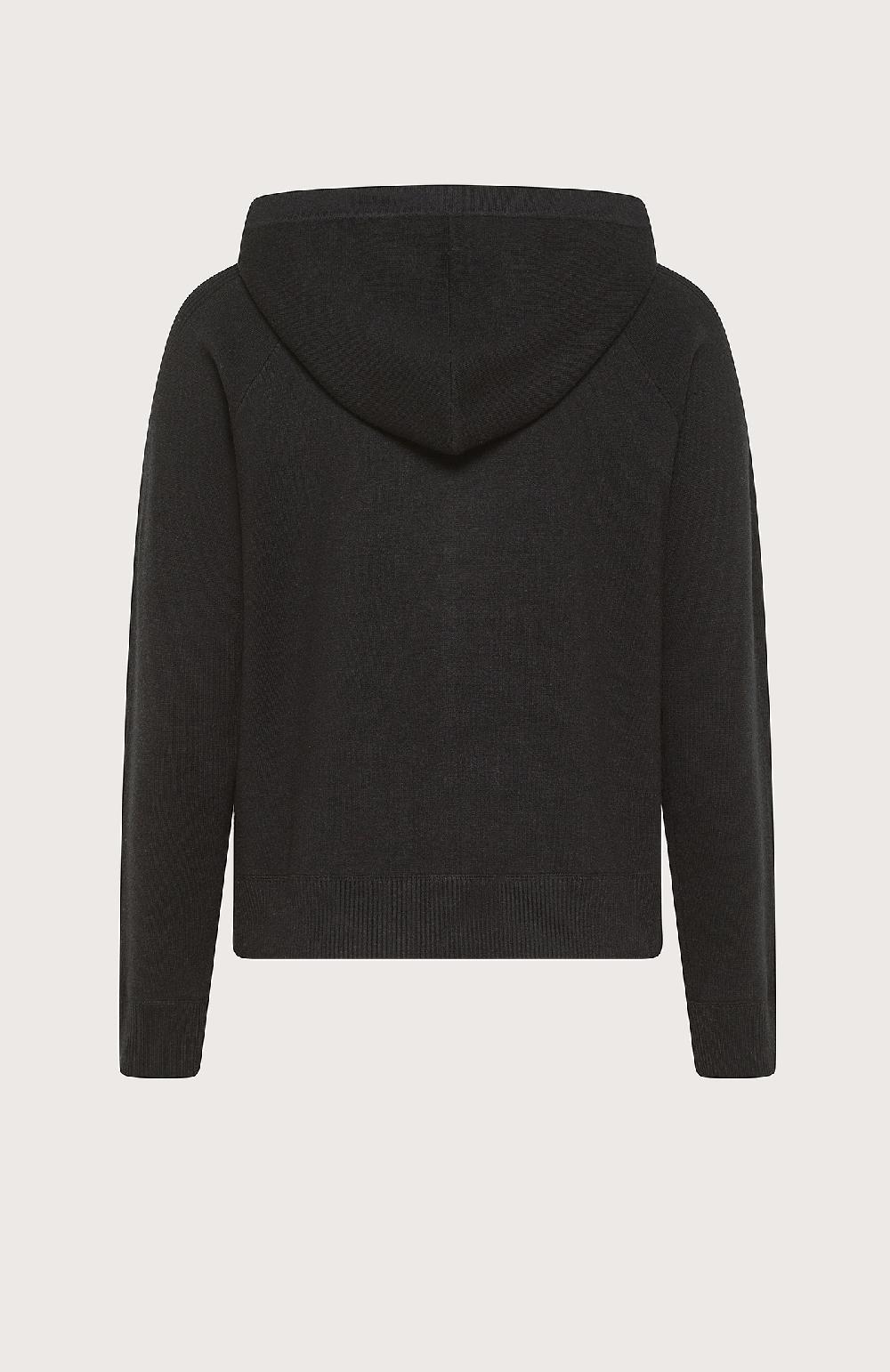 Seventy Felpa con cappuccio in viscosa stretch - Col. Nero Prezzo Ridotto