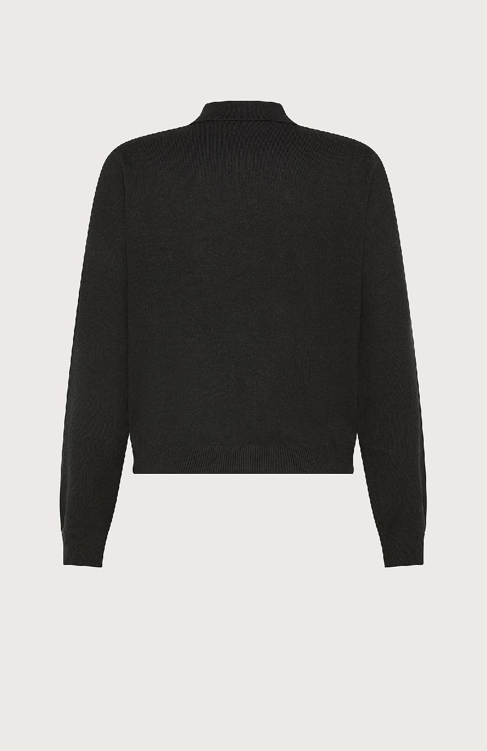 Seventy Polo a maniche lunghe tinta unita - Col. Nero Offerta
