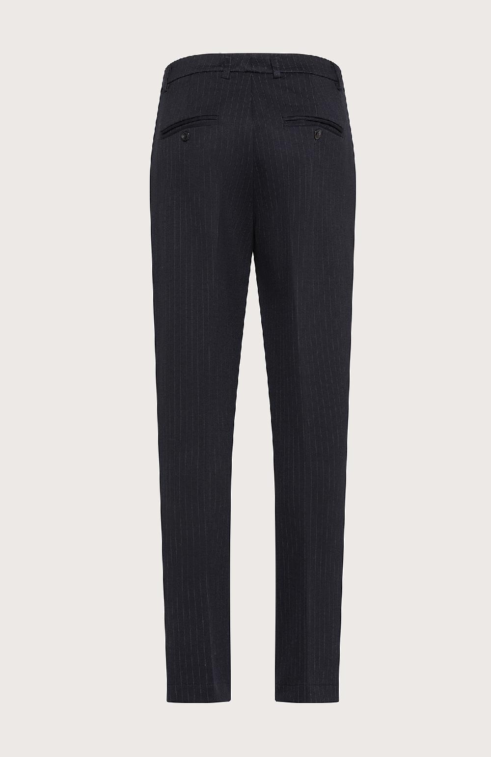 Seventy Pantalone chino in punto stoffa gessato - Col. Blu Vendita Calda