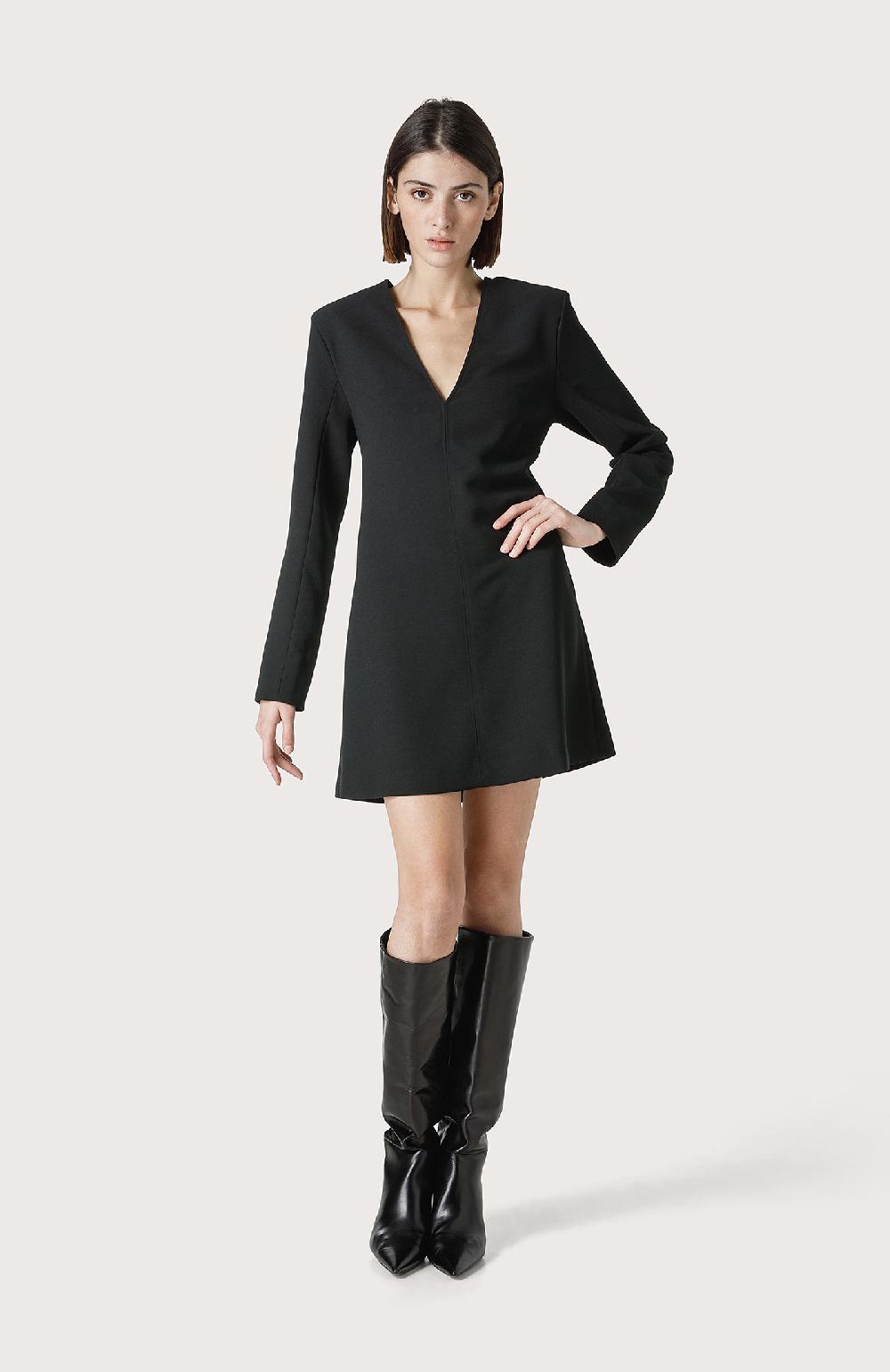 Seventy Mini abito con scollo a V - Col. Nero Saldi Di Fabbrica