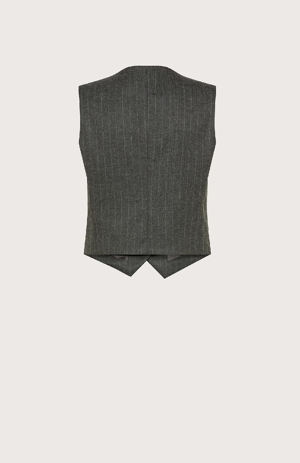 Seventy Gilet sartoriale corto gessato - Col. Grigio Qualità
