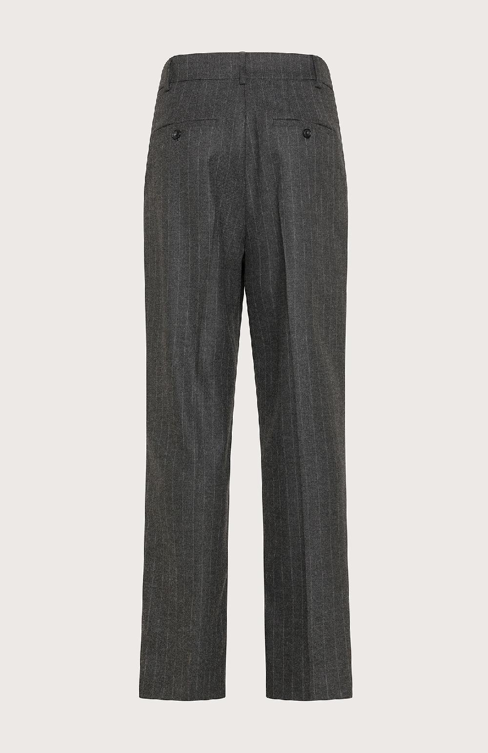 Seventy Pantalone lungo dritto con pinces in flanella gessata - Col. Grigio Promozione