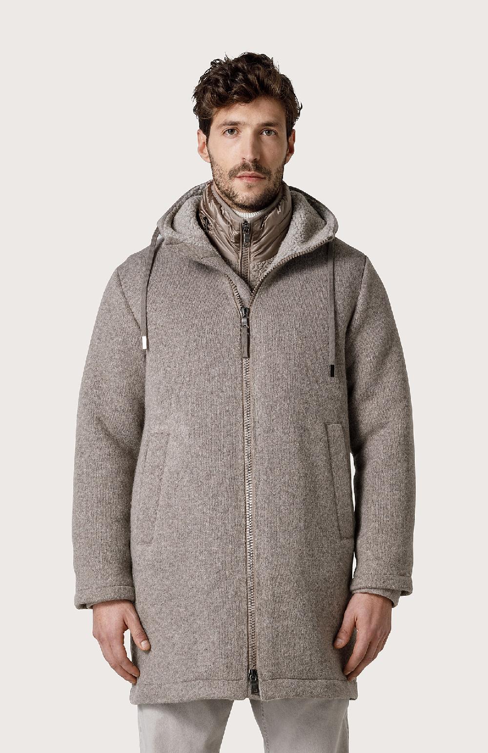Seventy Parka in tessuto mélange - Col. Marrone Prezzo Ridotto