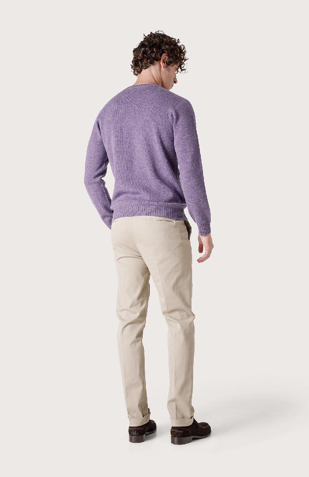Seventy Maglia girocollo in rasato - Col. Viola Saldi