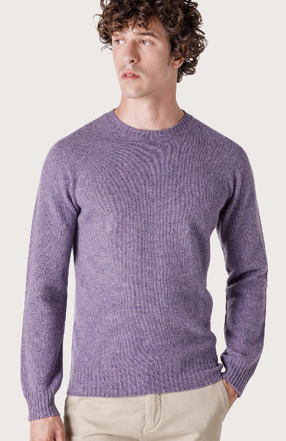 Seventy Maglia girocollo in rasato - Col. Viola Saldi