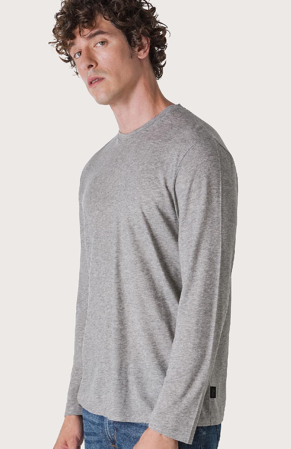 Seventy T-shirt girocollo manica lunga - Col. Grigio Vendita Calda