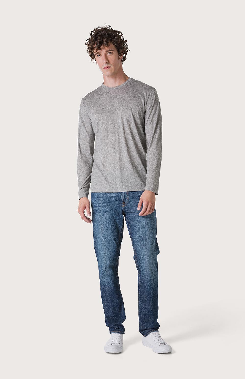 Seventy T-shirt girocollo manica lunga - Col. Grigio Vendita Calda