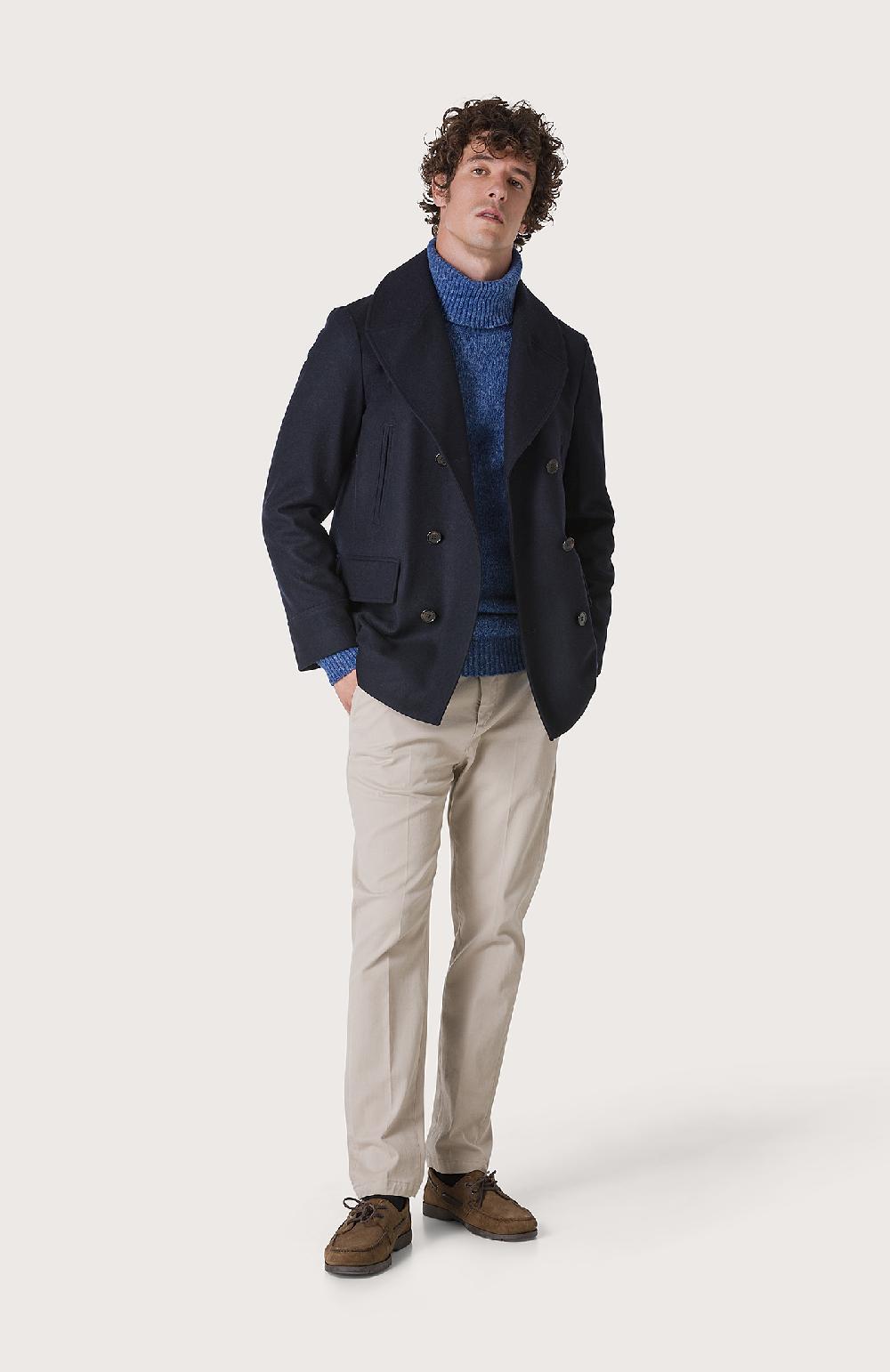 Seventy Cappotto doppiopetto con pistagna - Col. Blu Saldi Di Fabbrica