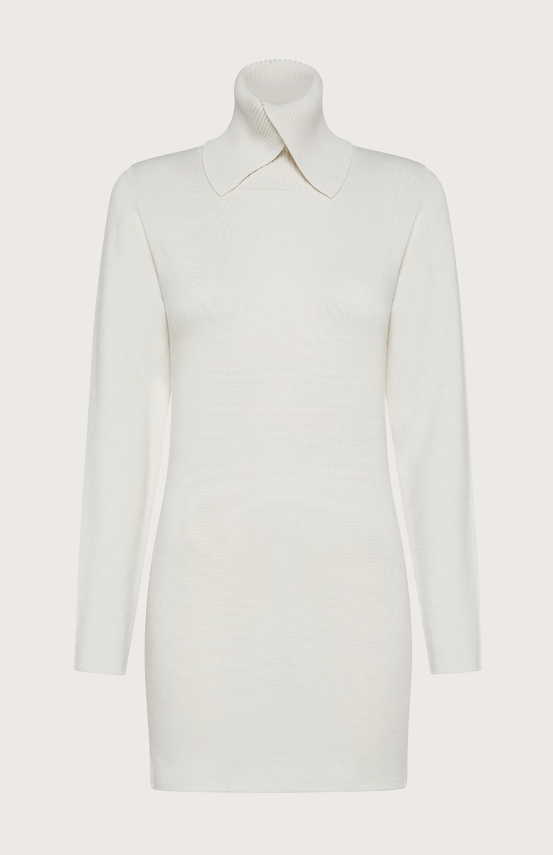 Seventy Abito tricot con collo incrociato - Col. Bianco Novità