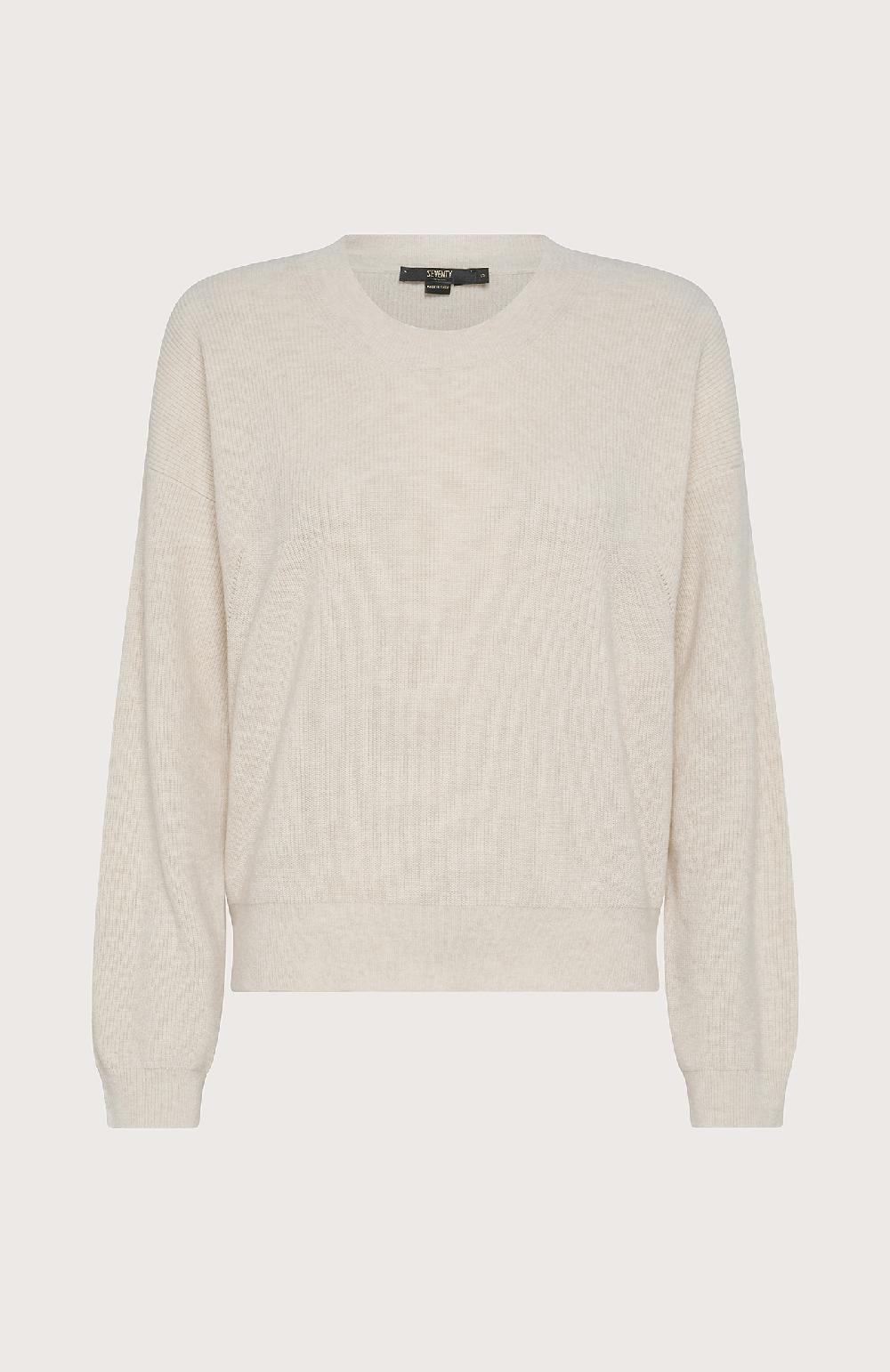 Seventy Maglia girocollo in misto cashmere - Col. Bianco In Linea