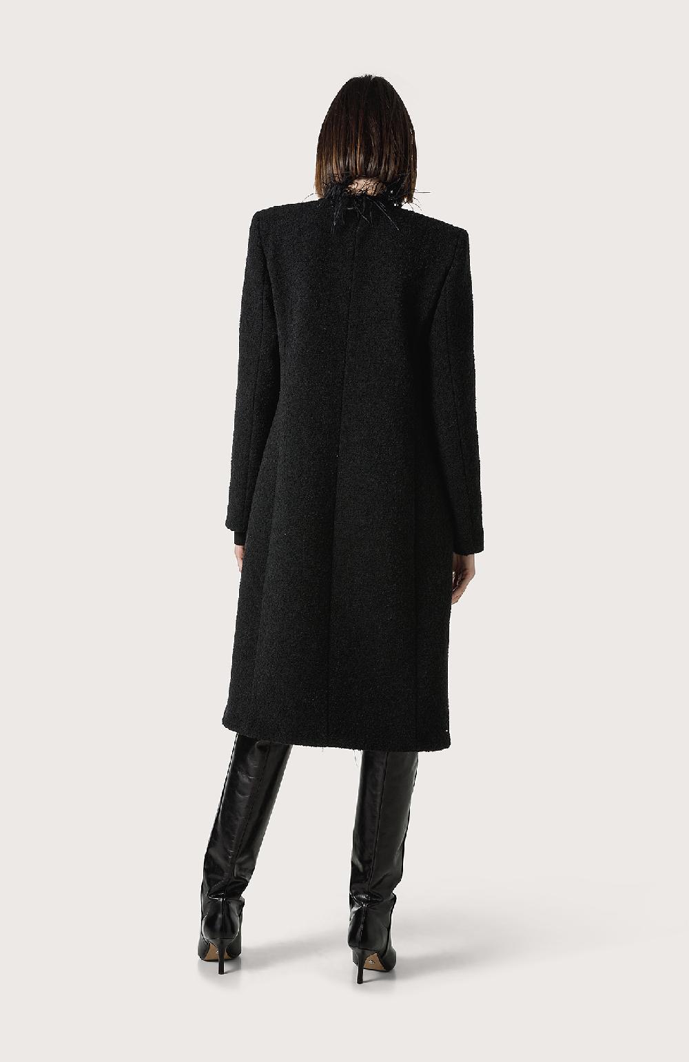 Seventy Cappotto bouclè con piume - Col. Nero Acquista Ora