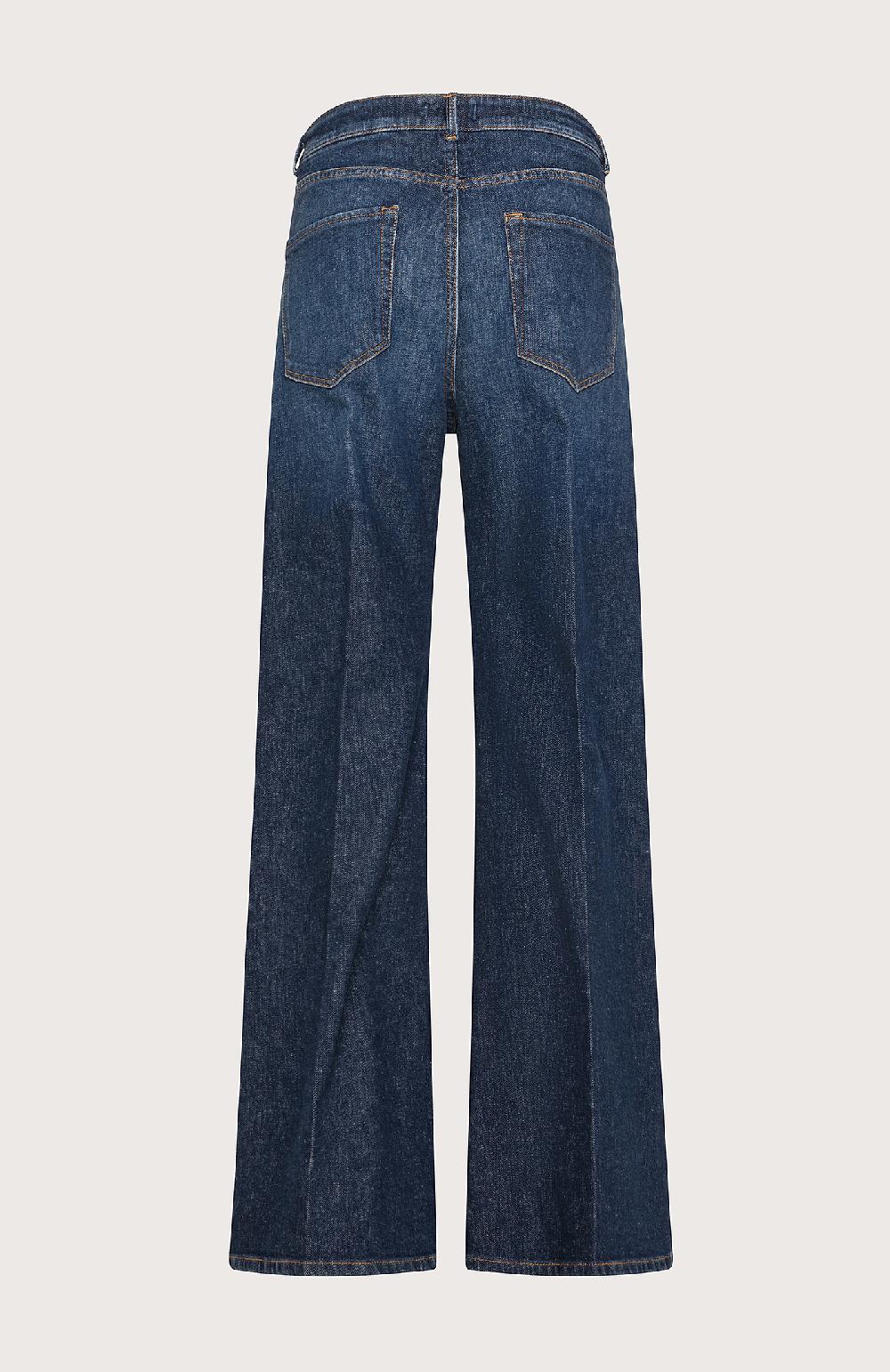 Seventy Jeans lunghi a vita alta in denim washed - Col. Blu Sconto