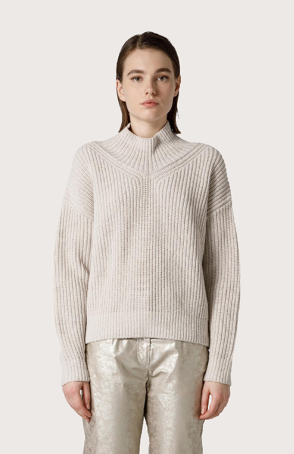 Seventy Maglia a lupetto in misto lana - Col. Bianco Saldi Di Fabbrica