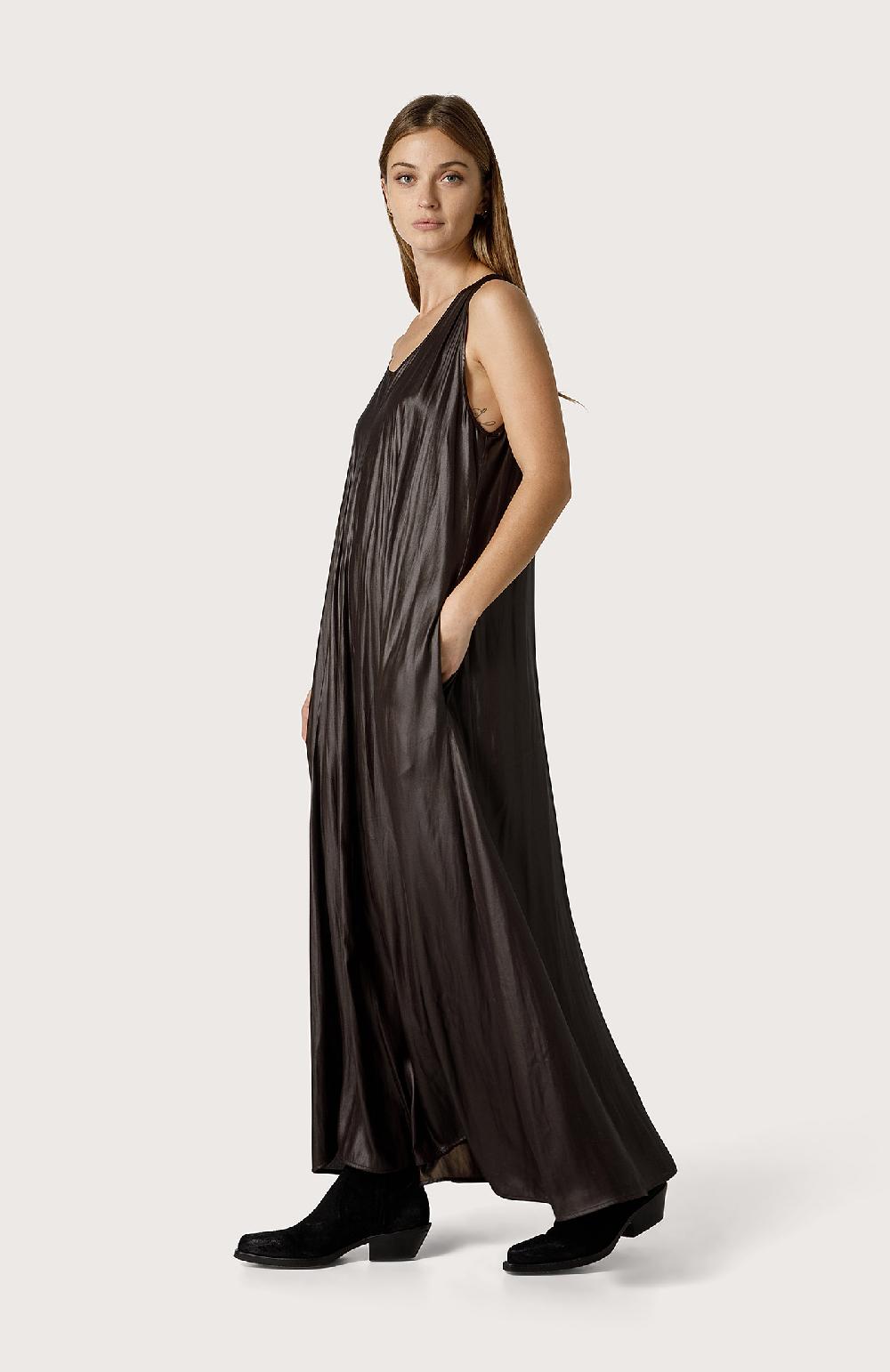 Seventy Abito smanicato in georgette spalmata - Col. Marrone 2025
