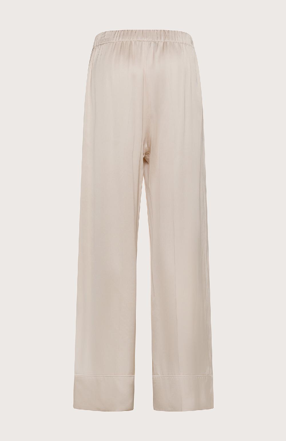 Seventy Pantalone stile pajamas in raso di viscosa fluido - Col. Neutro Promozione