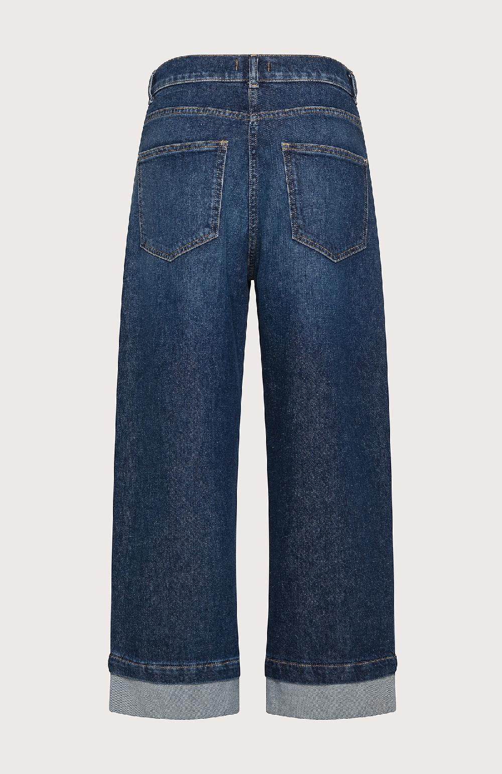 Seventy Jeans alla caviglia con cucitura frontale e orlo ripiegato in denim lavato - Col. Blu Offerte giornaliere