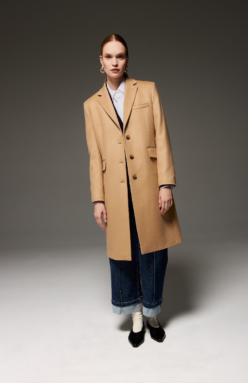 Seventy Cappotto lungo monopetto 100% cashmere - Col. Neutro Offerte speciali