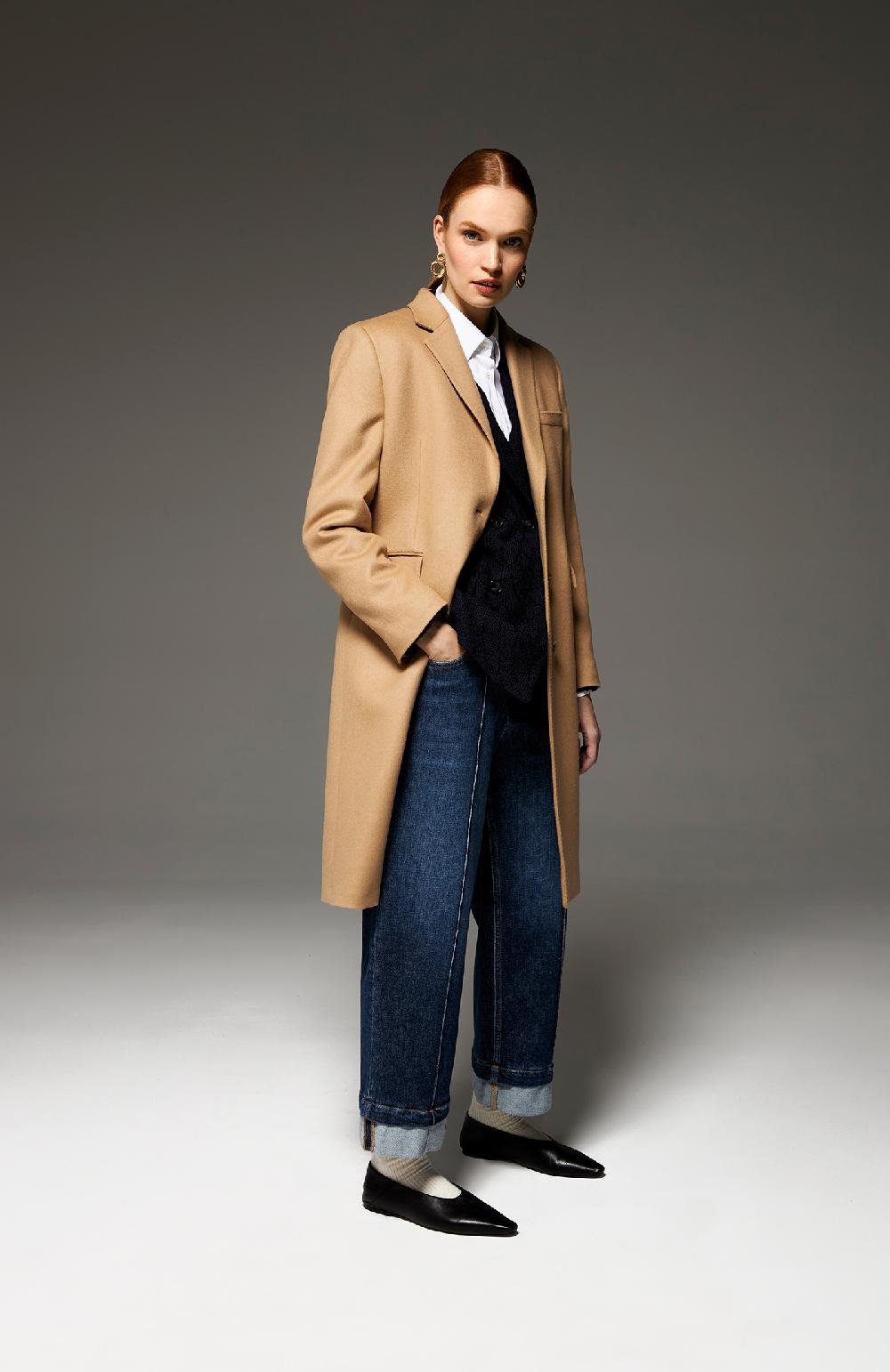 Seventy Cappotto lungo monopetto 100% cashmere - Col. Neutro Offerte speciali