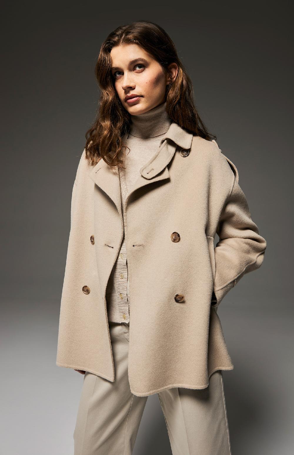 Seventy Cappotto doppiopetto corto in panno double - Col. Neutro Sconti VIP