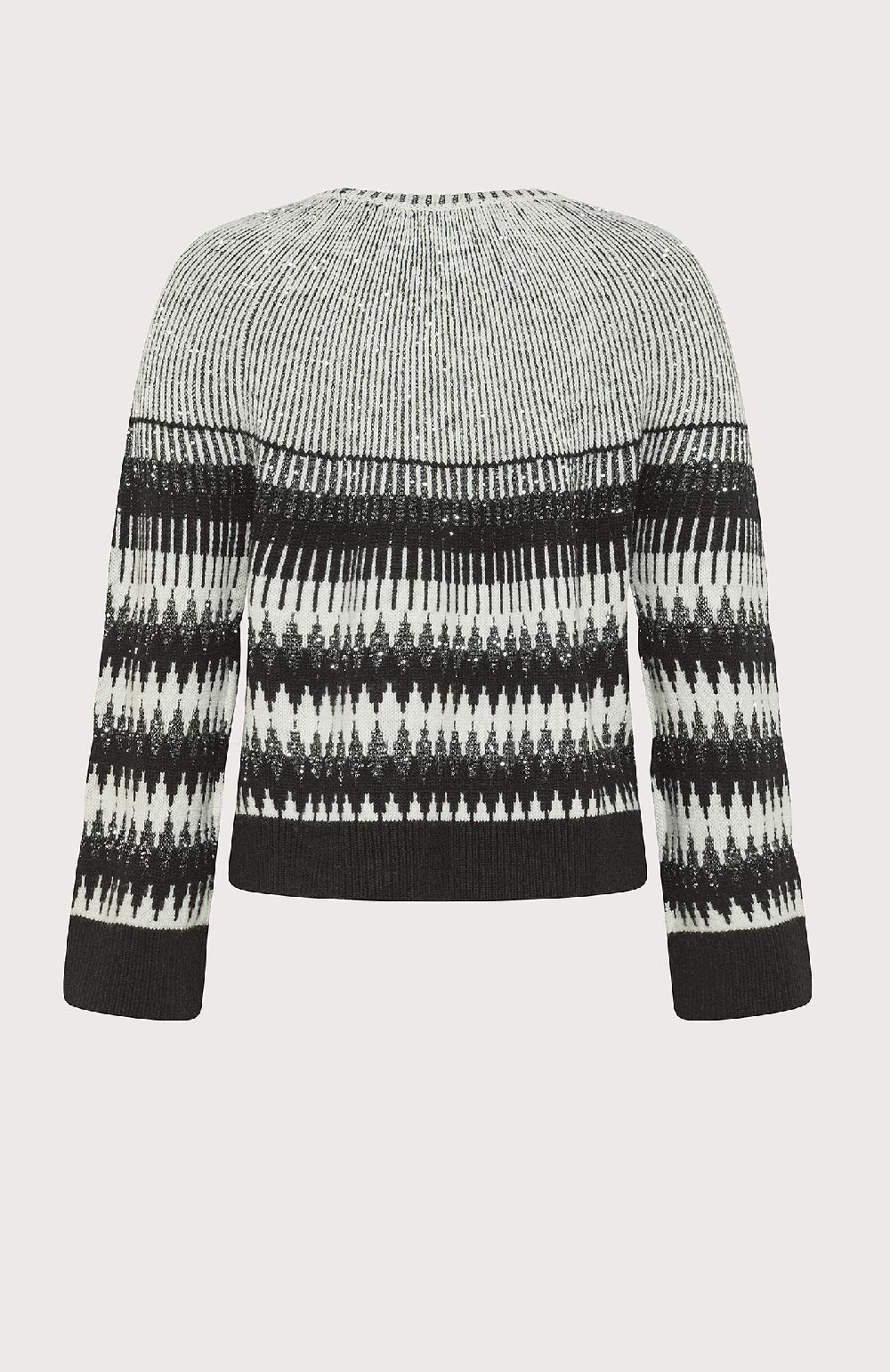 Seventy Maglia girocollo intarsiata con paillettes - Col. Nero Offerta settimanale