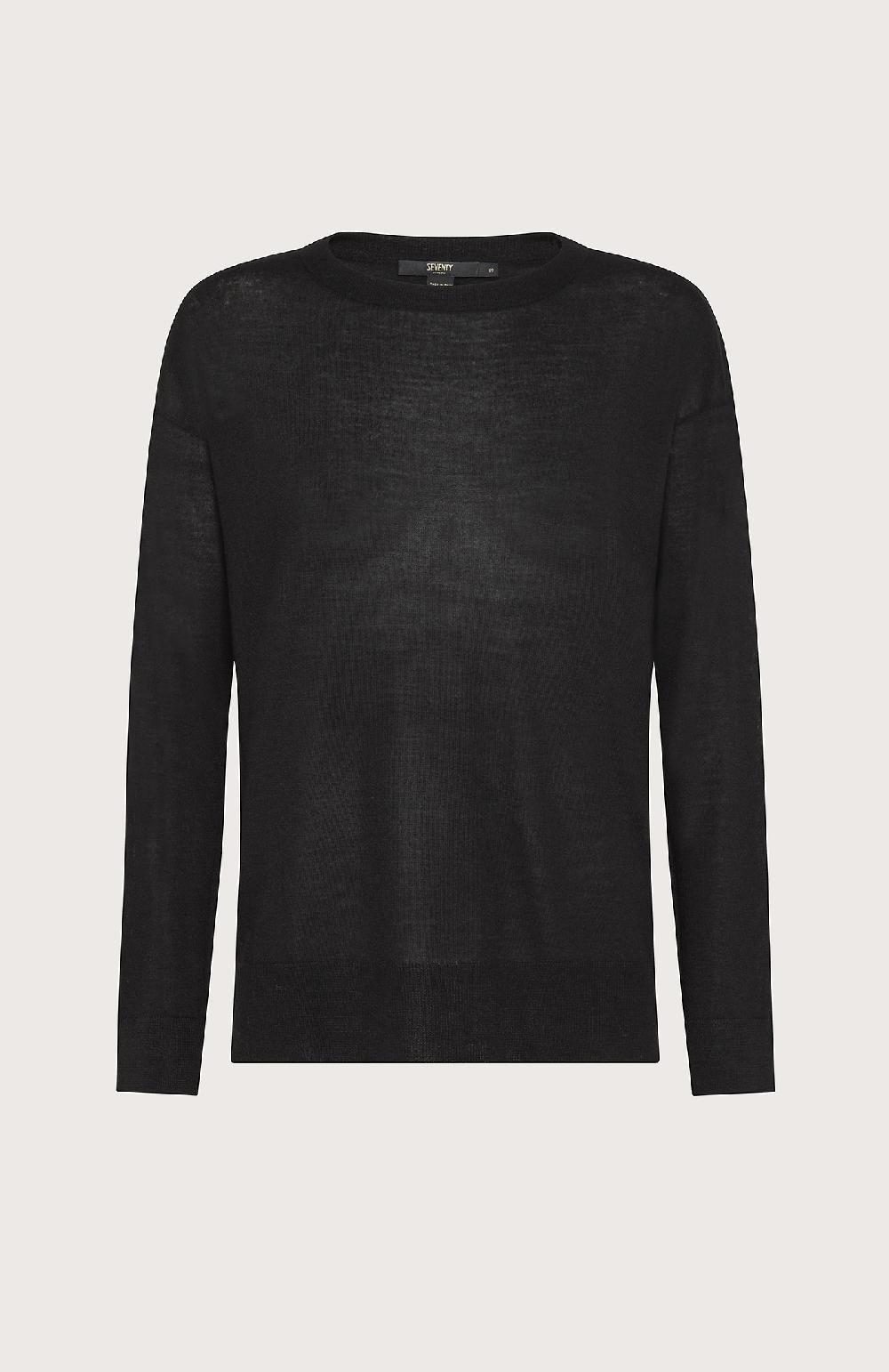 Seventy Maglia in merinos sottile - Col. Nero Spedizione Gratuita