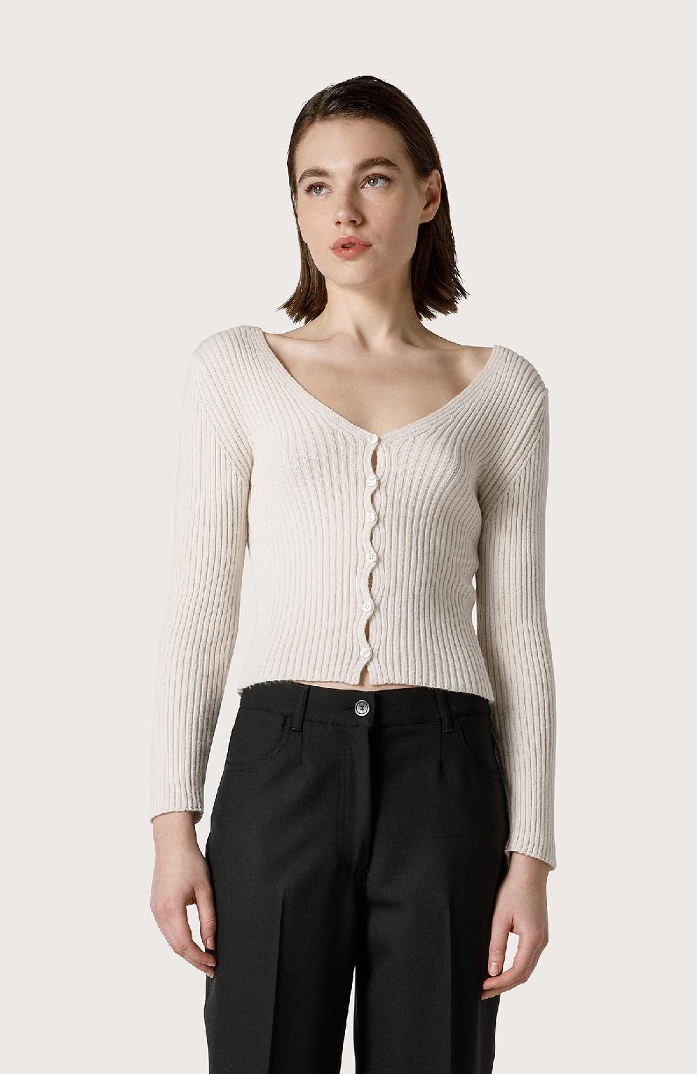 Seventy Cardigan attillato - Col. Bianco Qualità Garantita