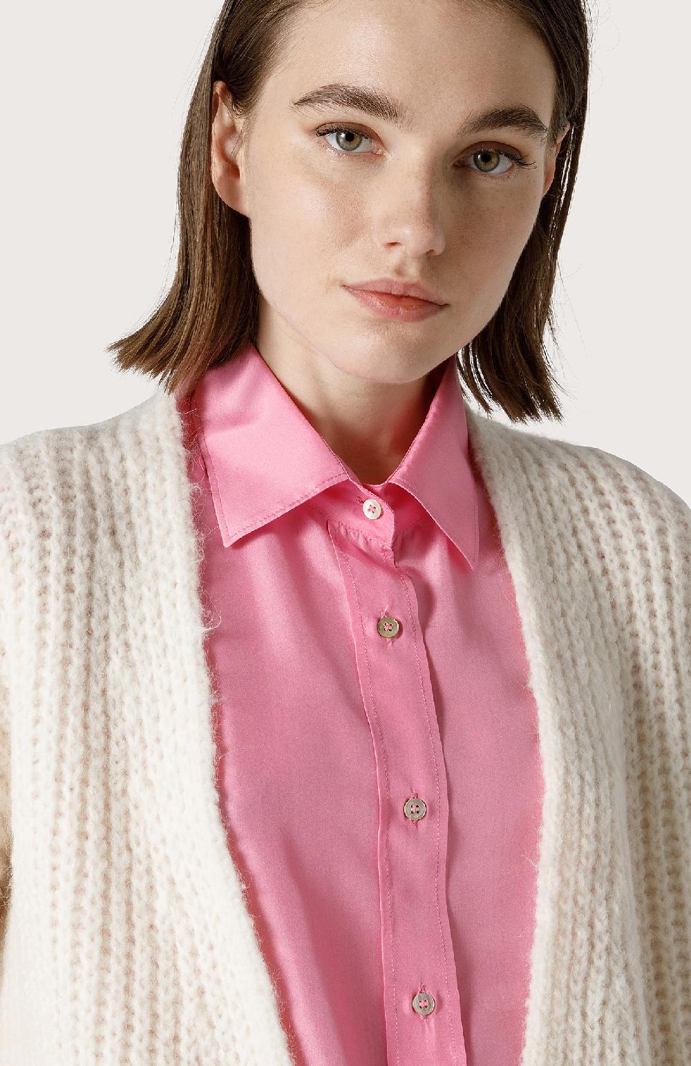 Seventy Cardigan in filato bouclé - Col. Bianco Acquista Ora