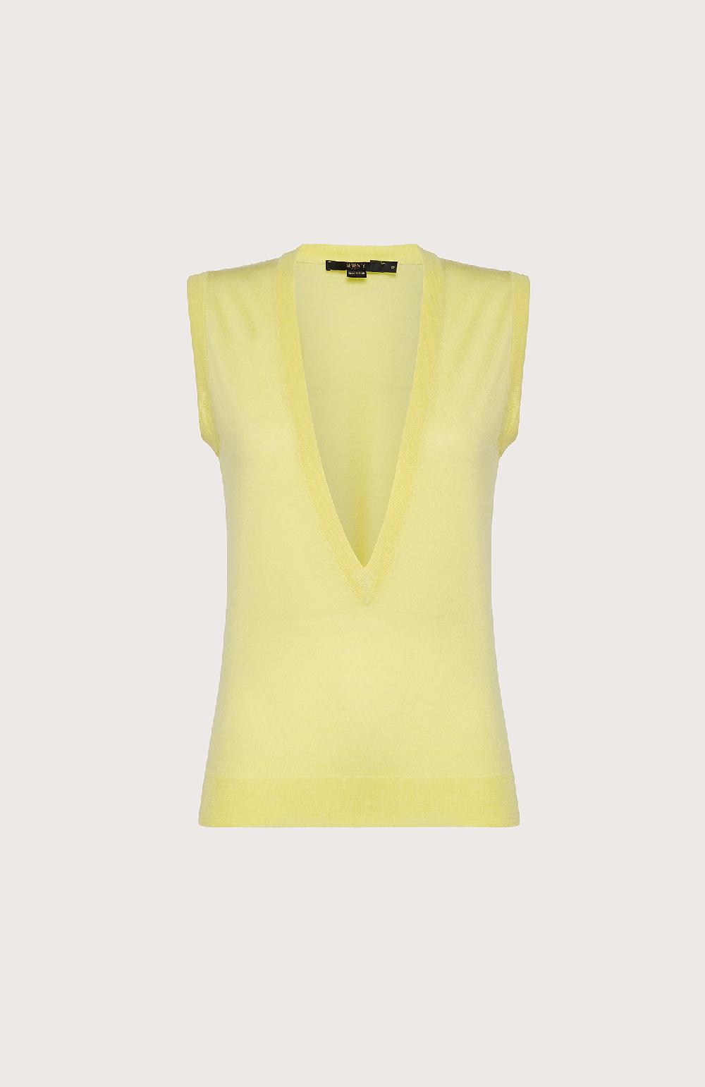 Seventy Gilet in merinos sottile - Col. Giallo Prezzo di fabbrica