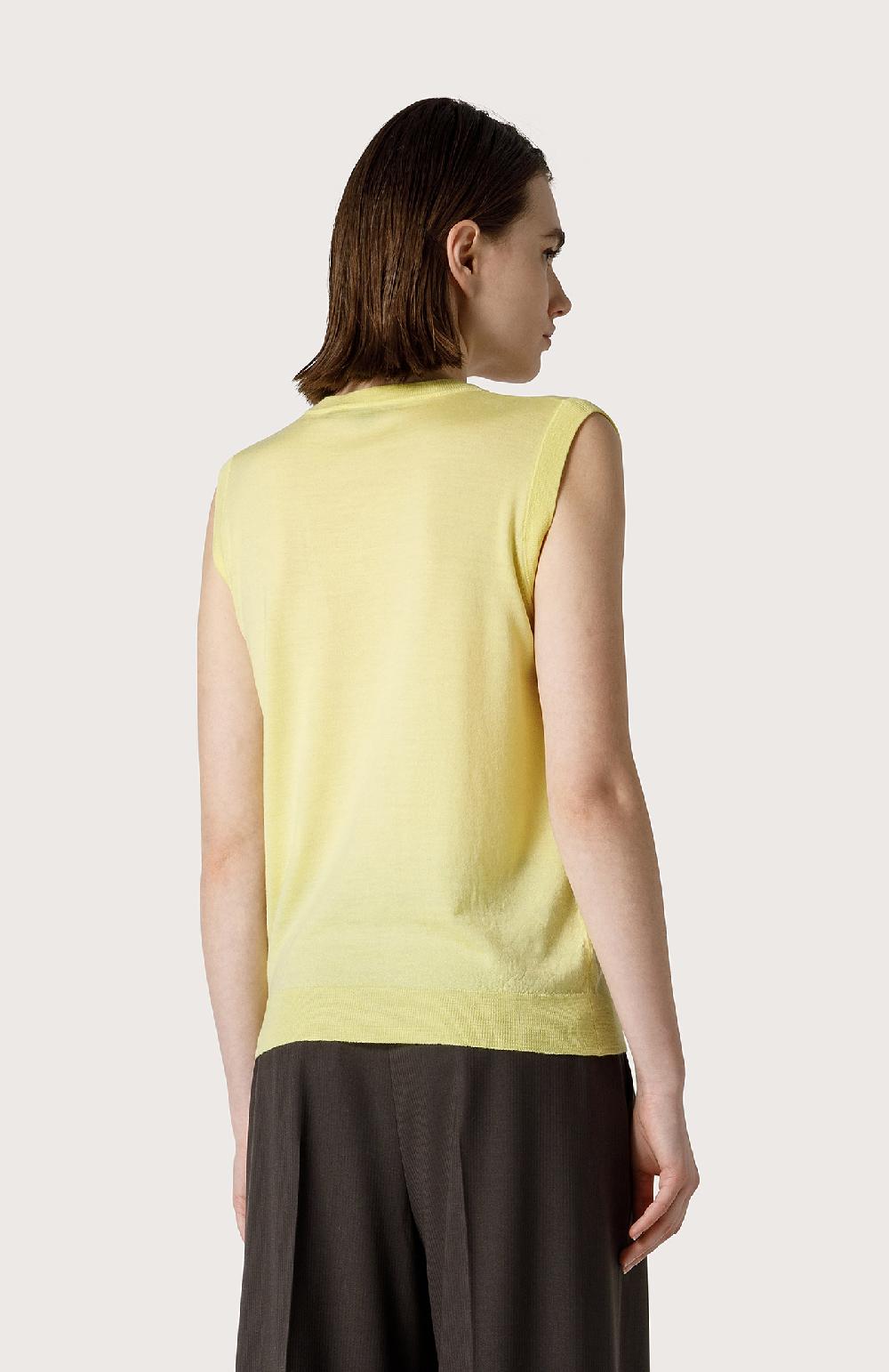Seventy Gilet in merinos sottile - Col. Giallo Prezzo di fabbrica