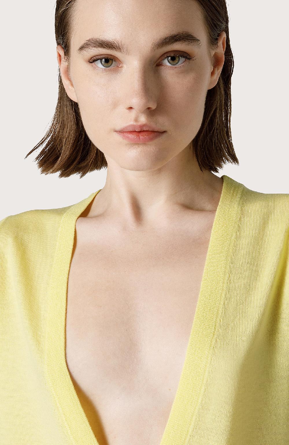 Seventy Gilet in merinos sottile - Col. Giallo Prezzo di fabbrica
