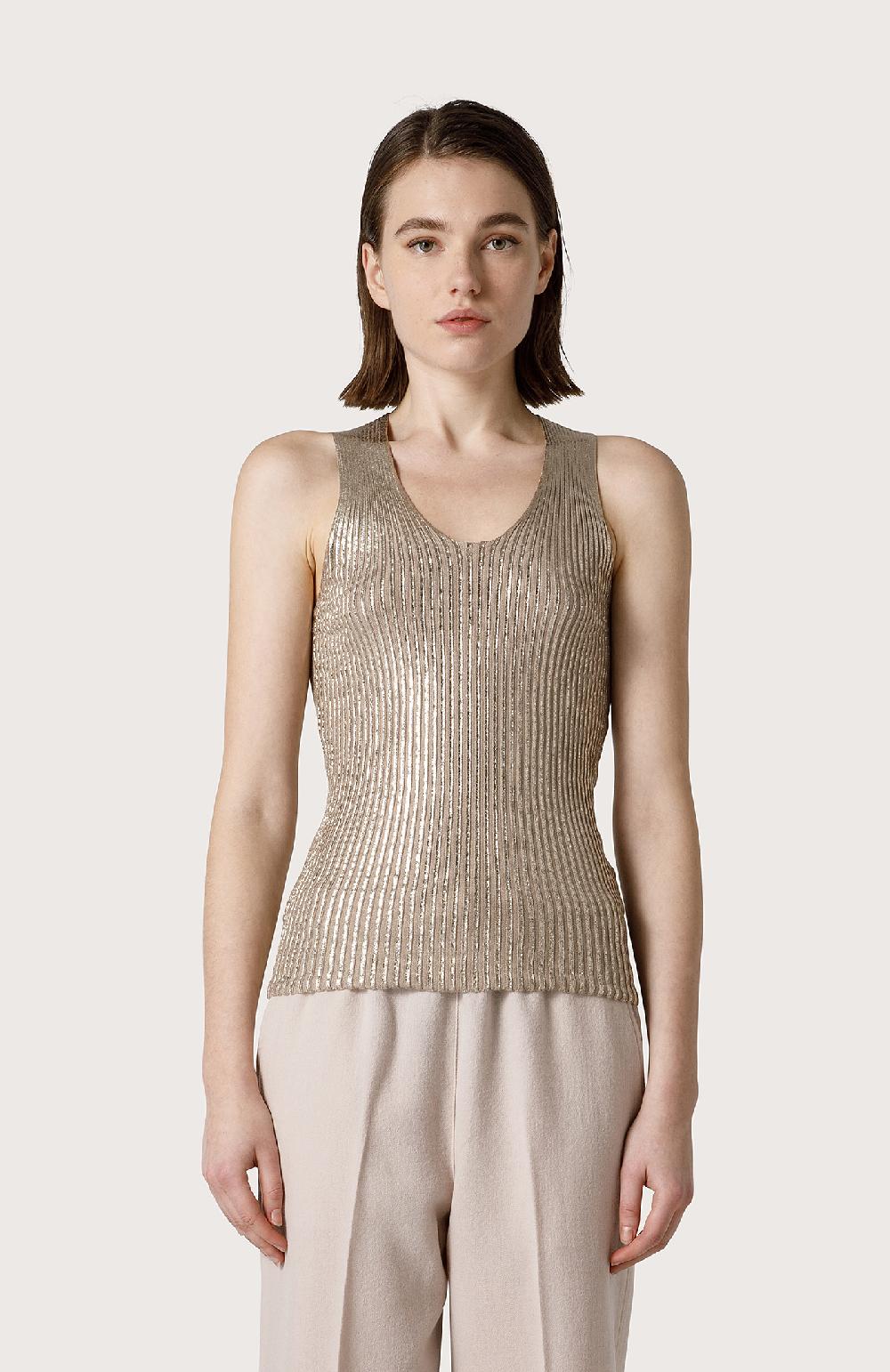 Seventy Gilet in viscosa laminata - Col. Giallo Flash Sale