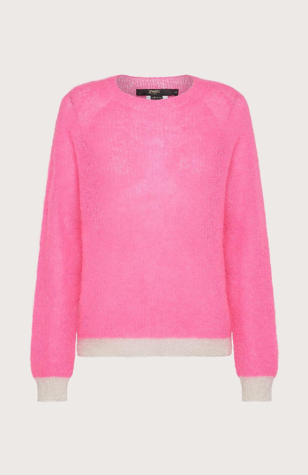 Seventy Maglia girocollo con fondi a contrasto - Col. Rosa Cyber Monday