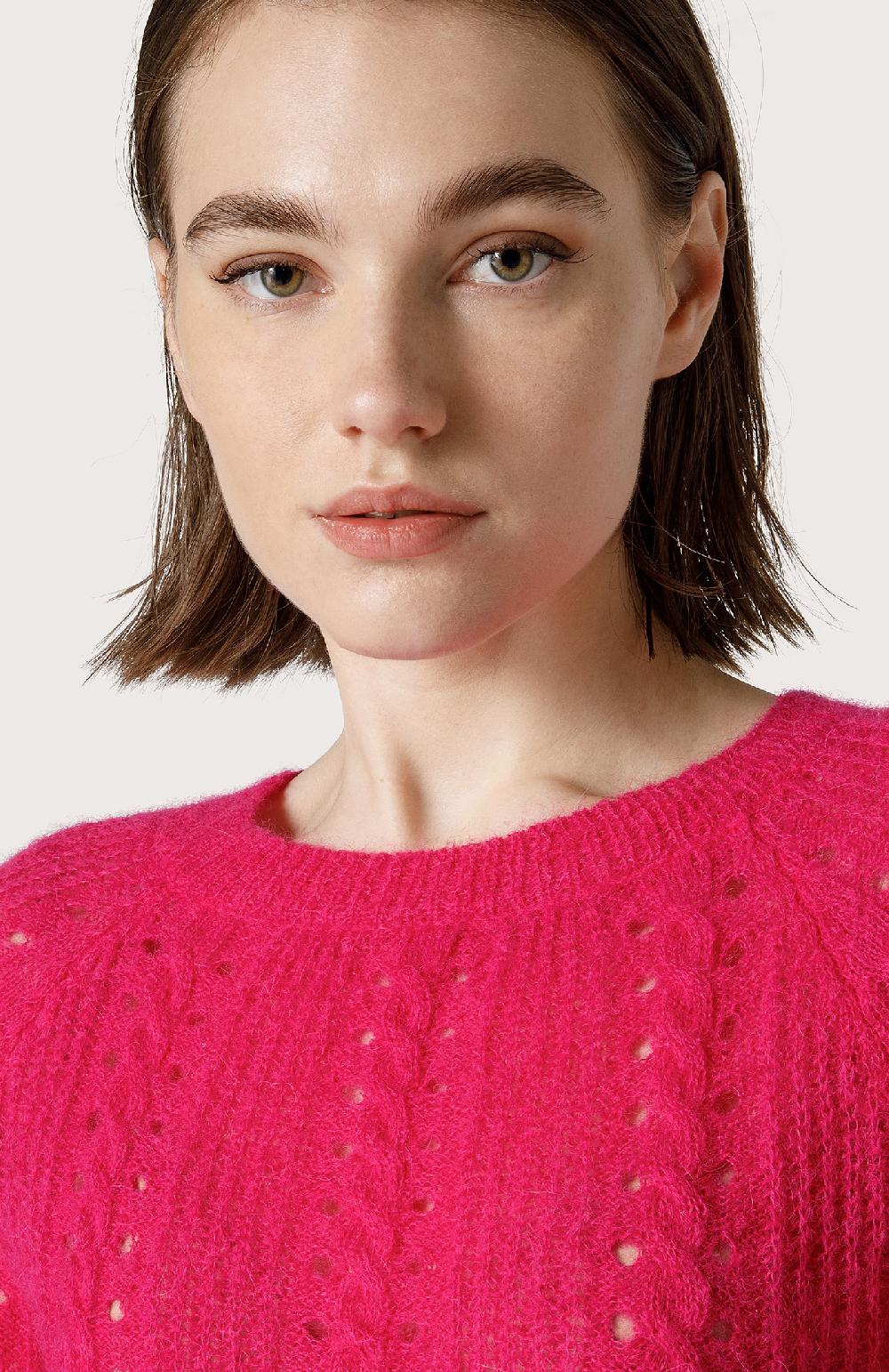 Seventy Maglia girocollo con mohair - Col. Rosa Offerta Pasqua