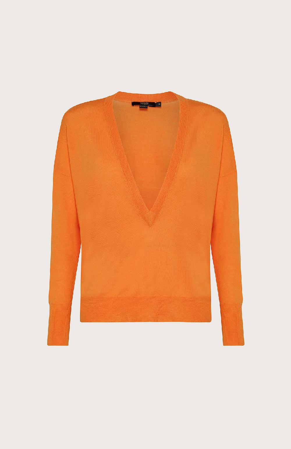 Seventy Maglia con ampio scollo a V - Col. Arancione Offerta per la Festa della Mamma