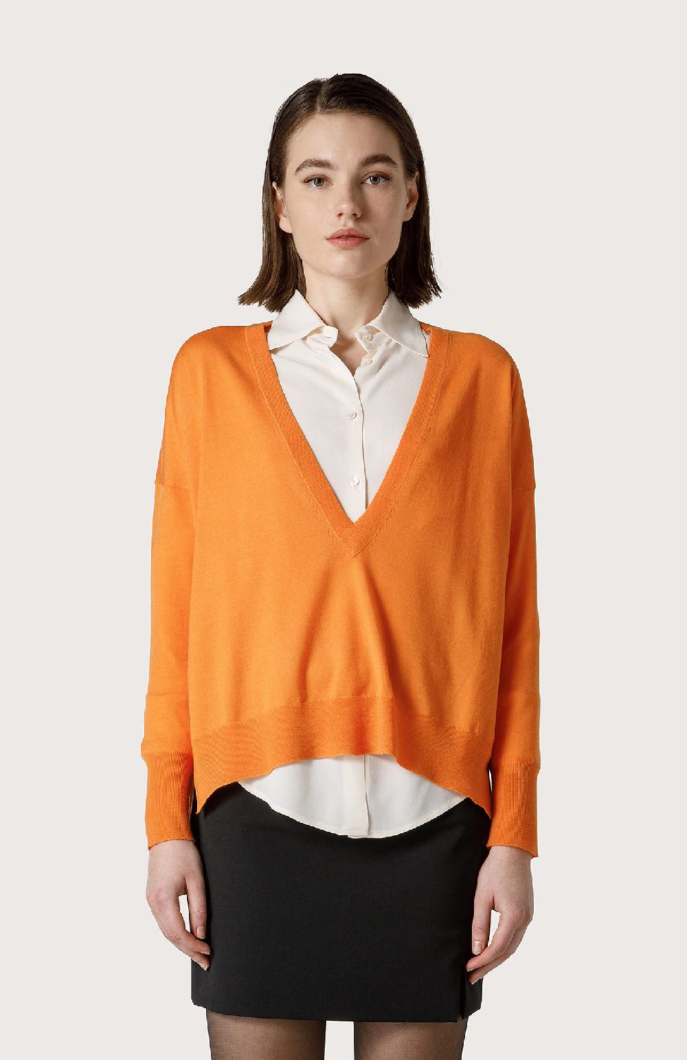 Seventy Maglia con ampio scollo a V - Col. Arancione Offerta per la Festa della Mamma