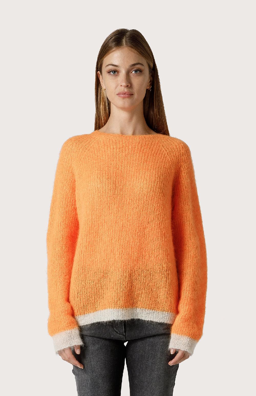 Seventy Maglia girocollo con fondi a contrasto - Col. Arancione Offerta Anniversario
