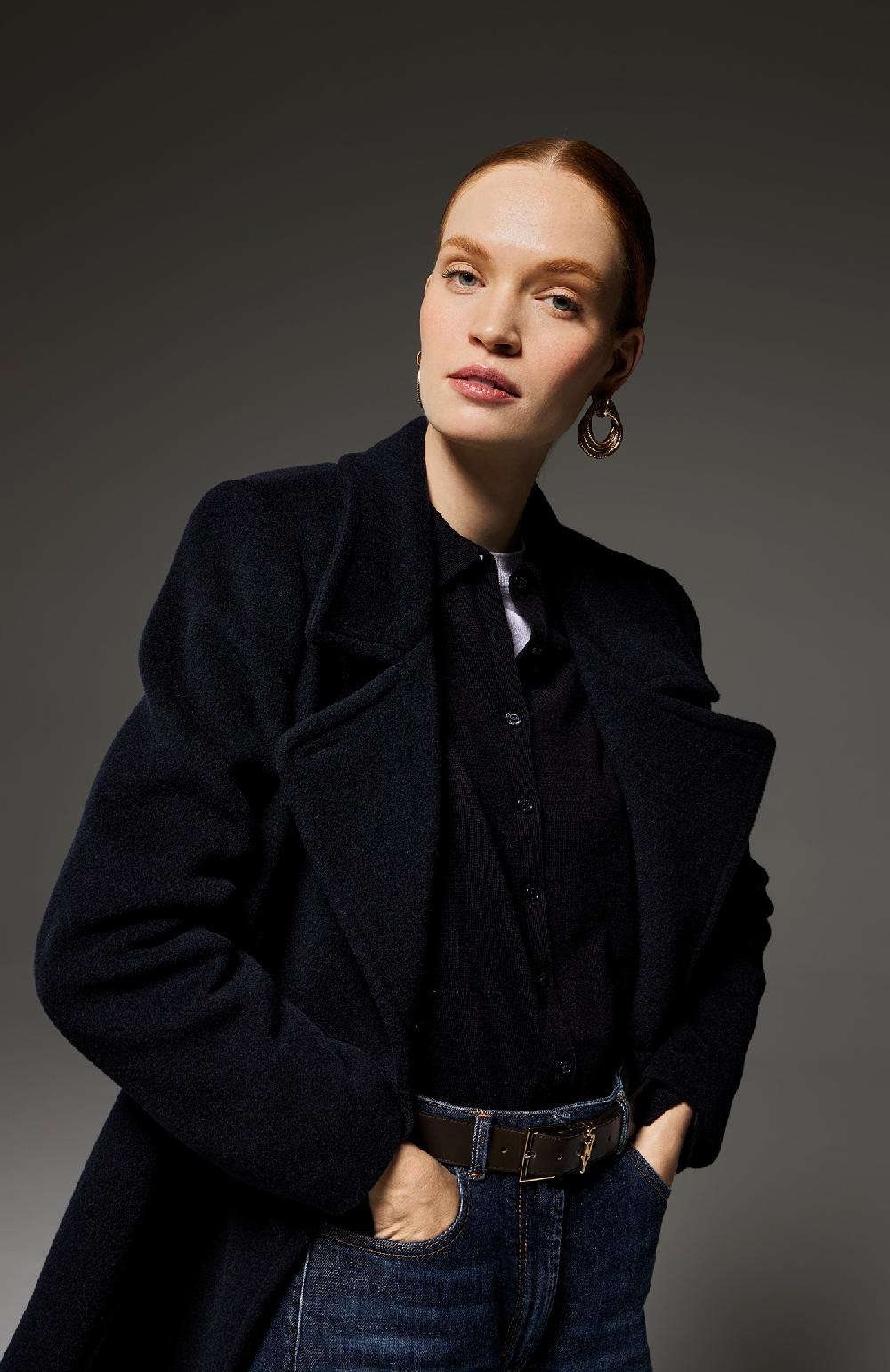 Seventy Cappotto doppiopetto corto in panno - Col. Blu Offerta temporanea