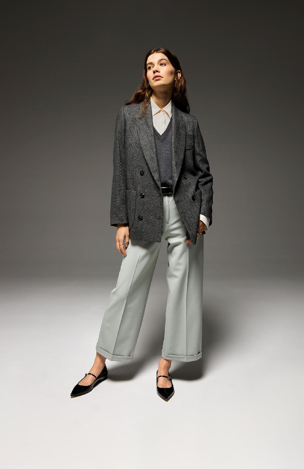 Seventy Giacca doppiopetto in misto lana gessata lurex - Col. Grigio Offerte stagionali
