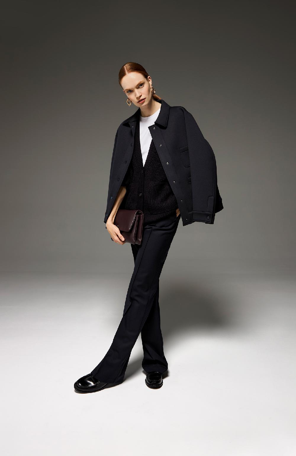 Seventy Pantalone con cuciture in gabardina misto lana - Col. Nero Liquidazione