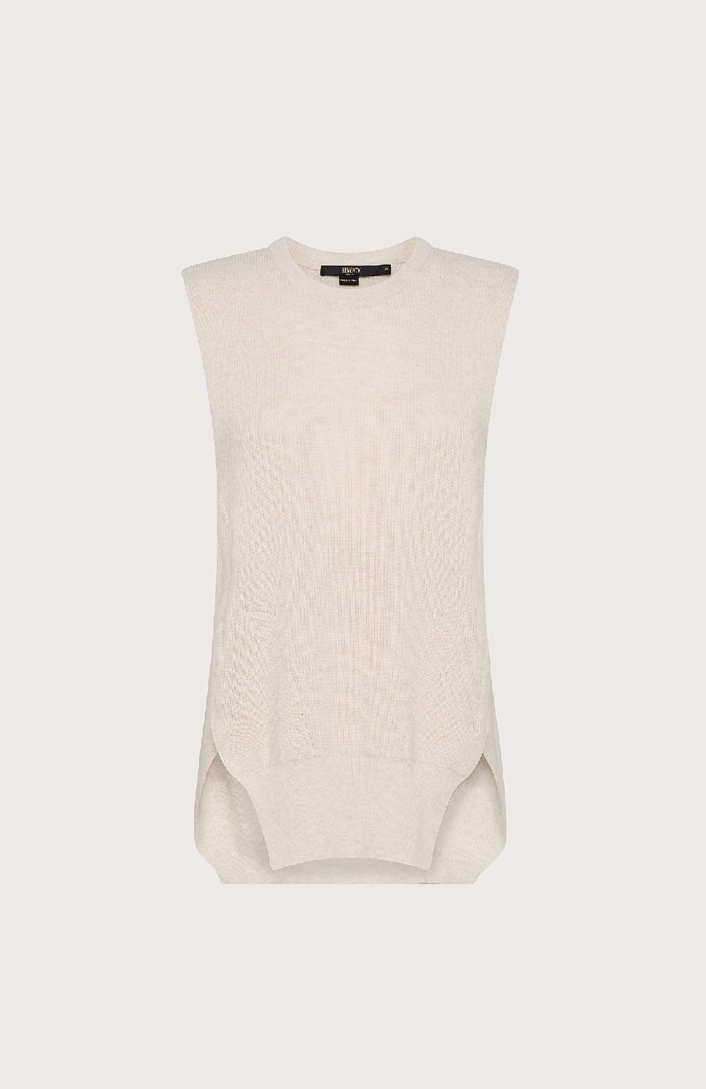 Seventy Maglia smanicata in misto cashmere - Col. Bianco Trasporto libero internazionale