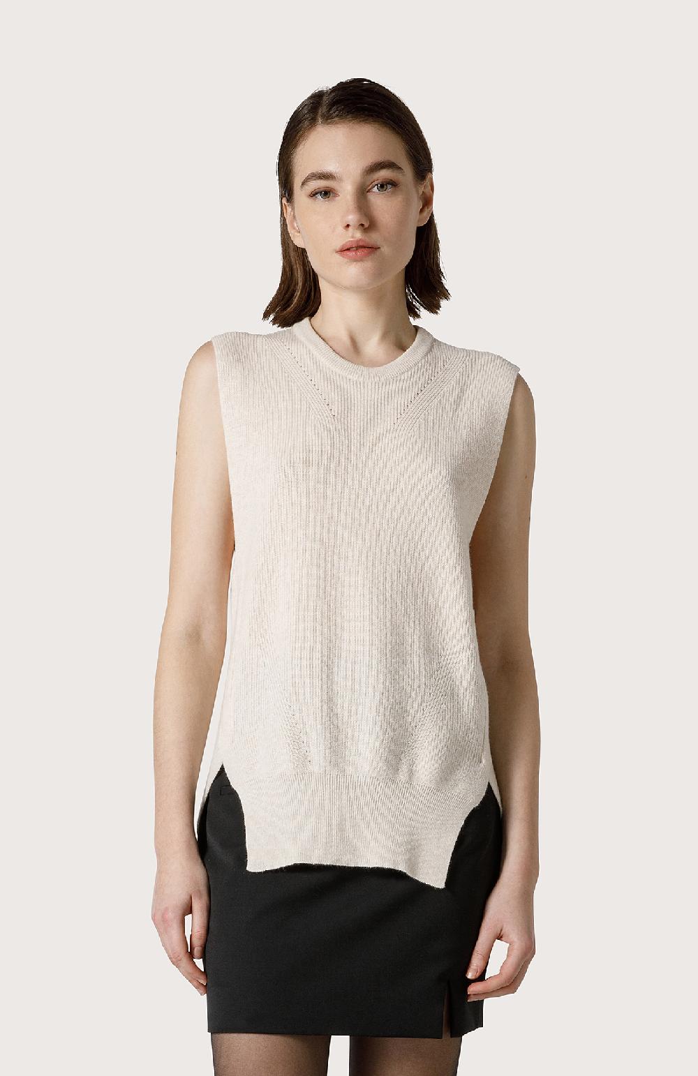 Seventy Maglia smanicata in misto cashmere - Col. Bianco Trasporto libero internazionale