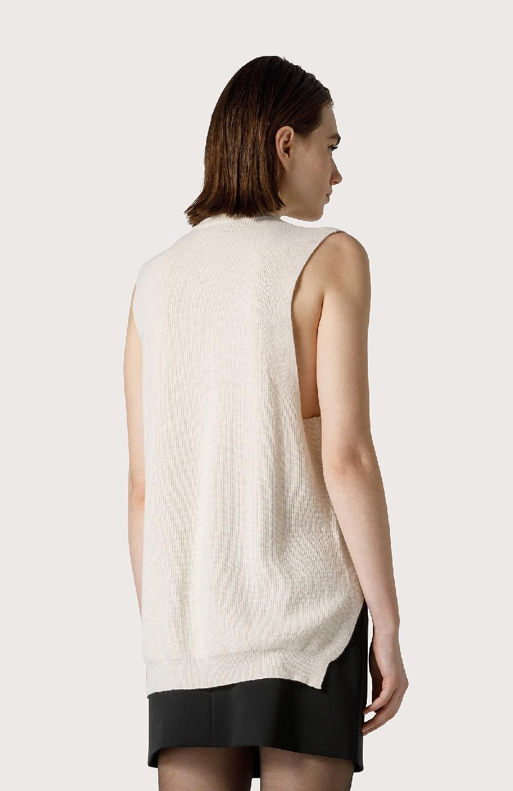 Seventy Maglia smanicata in misto cashmere - Col. Bianco Trasporto libero internazionale
