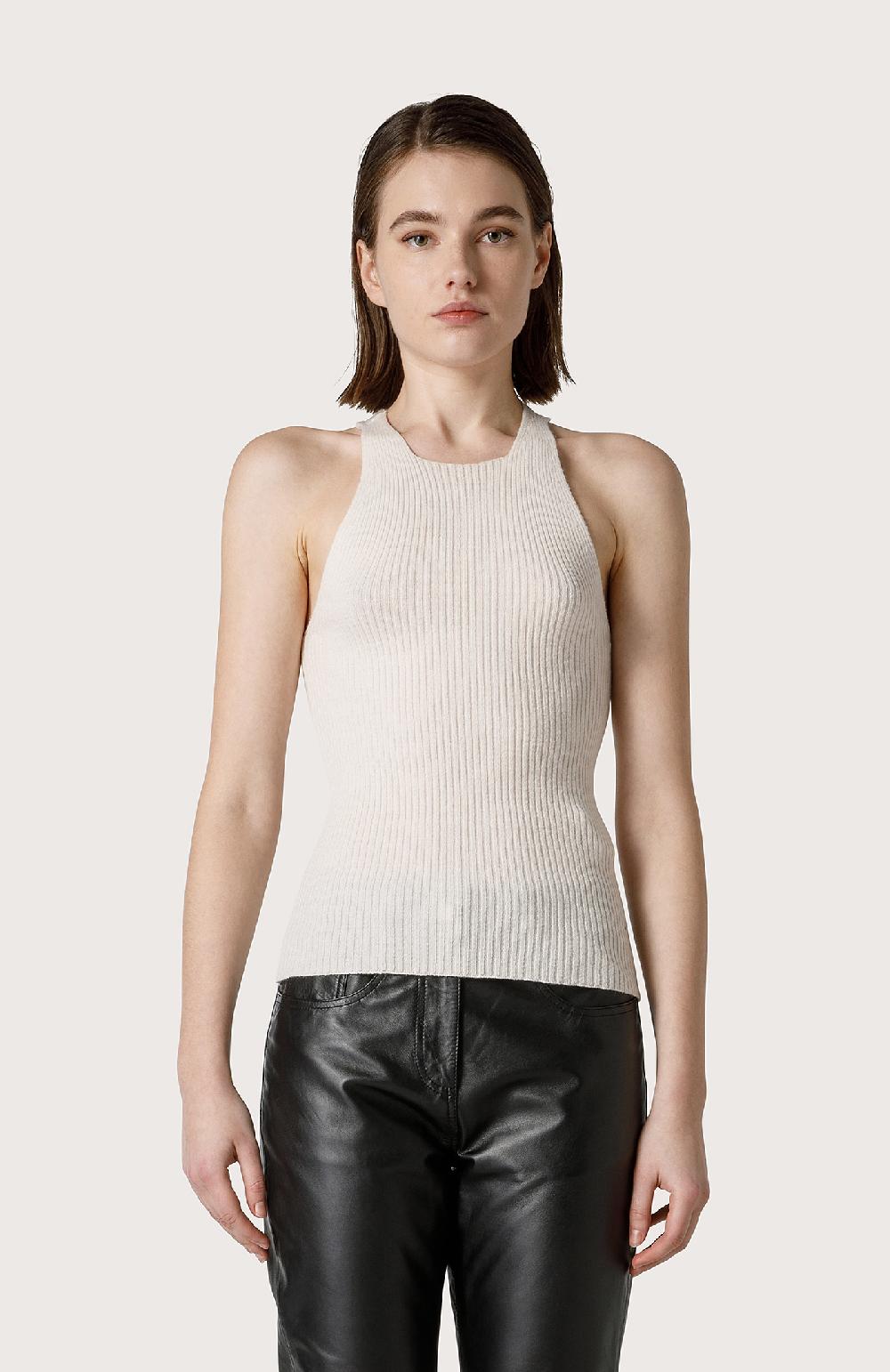 Seventy Top in maglia a costine - Col. Bianco Officina