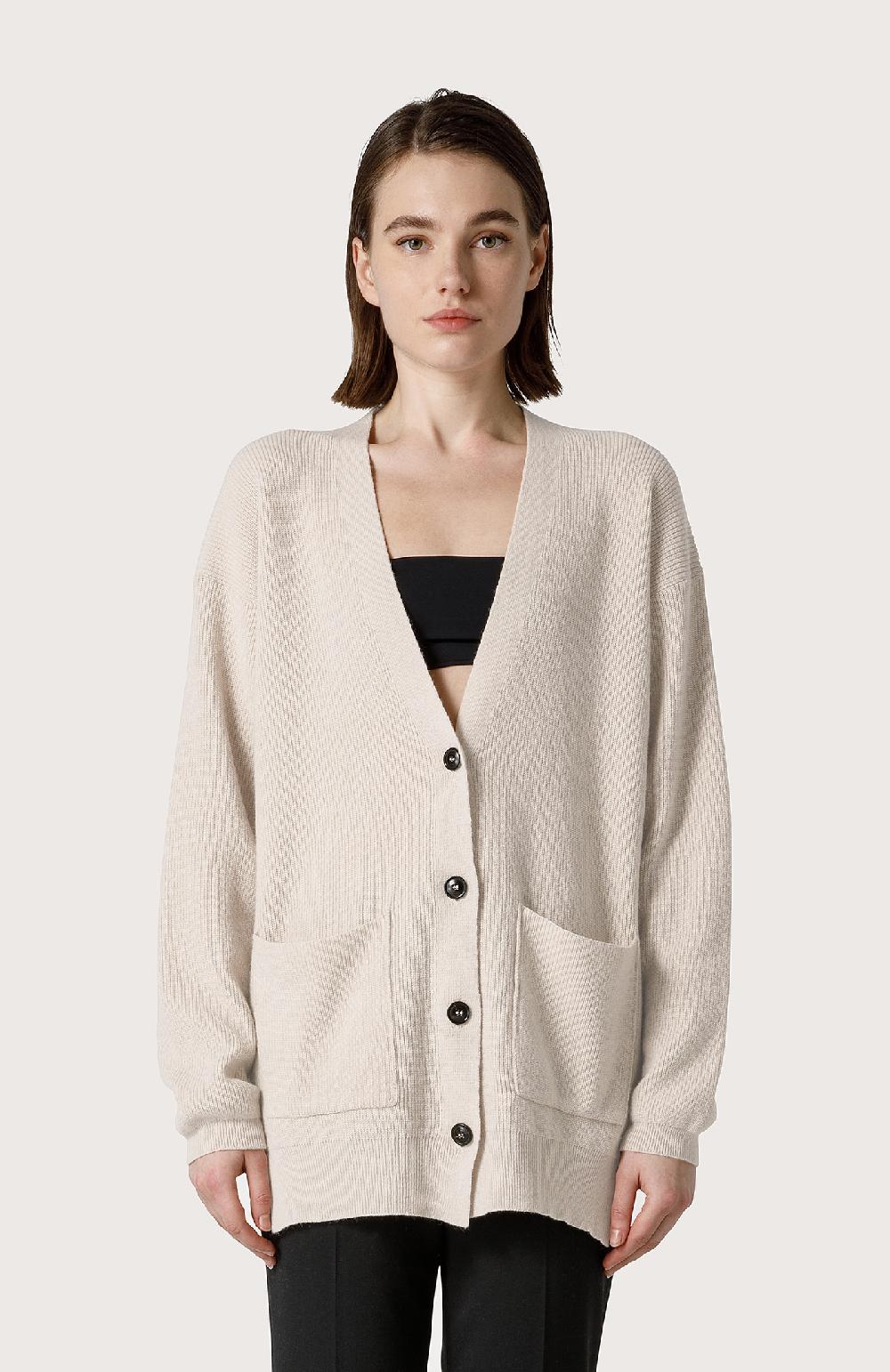 Seventy Cardigan over in misto cashmere - Col. Bianco Limitato a 3 giorni