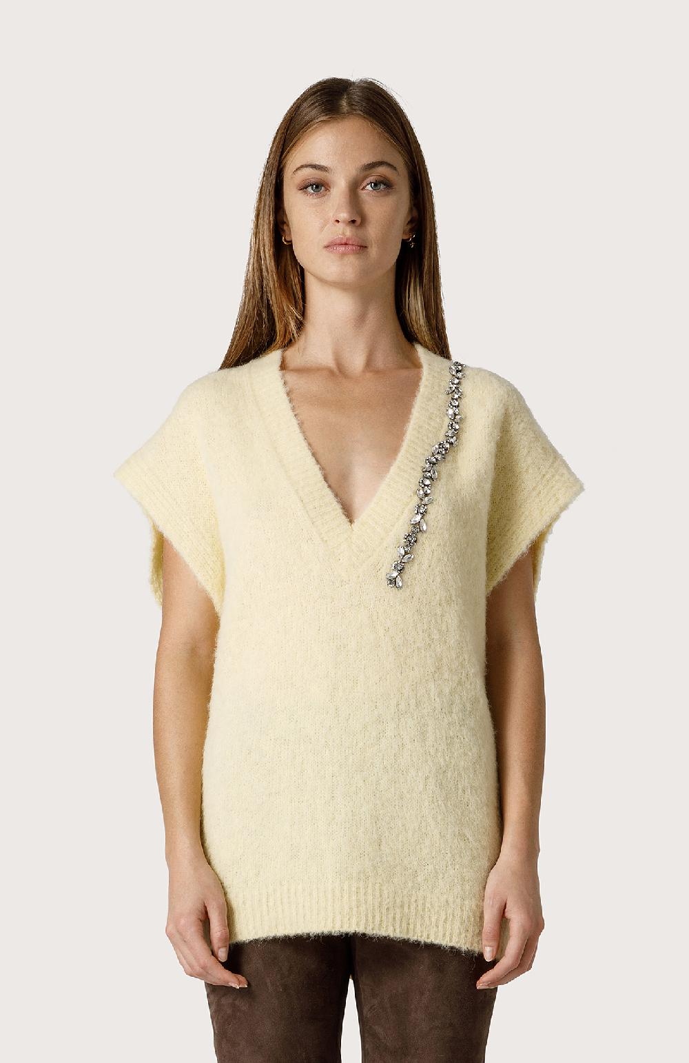 Seventy Gilet con cristalli - Col. Giallo Esporta salva