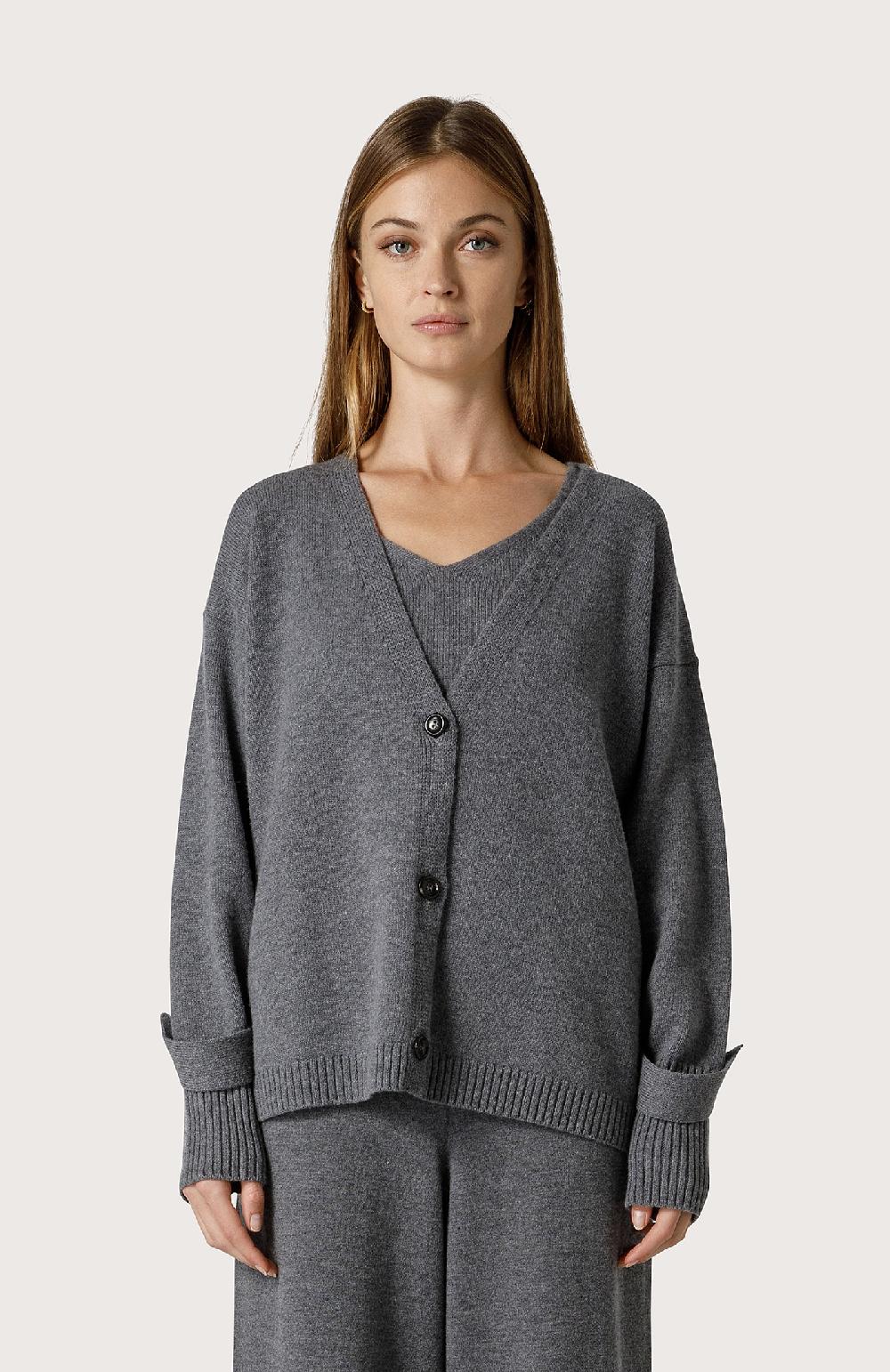 Seventy Twin set in misto cashmere - Col. Grigio In vendita