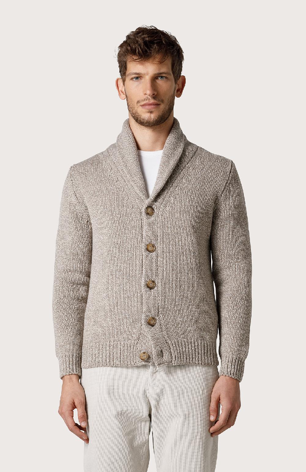 Seventy Cardigan con collo a scialle - Col. Neutro Qualità