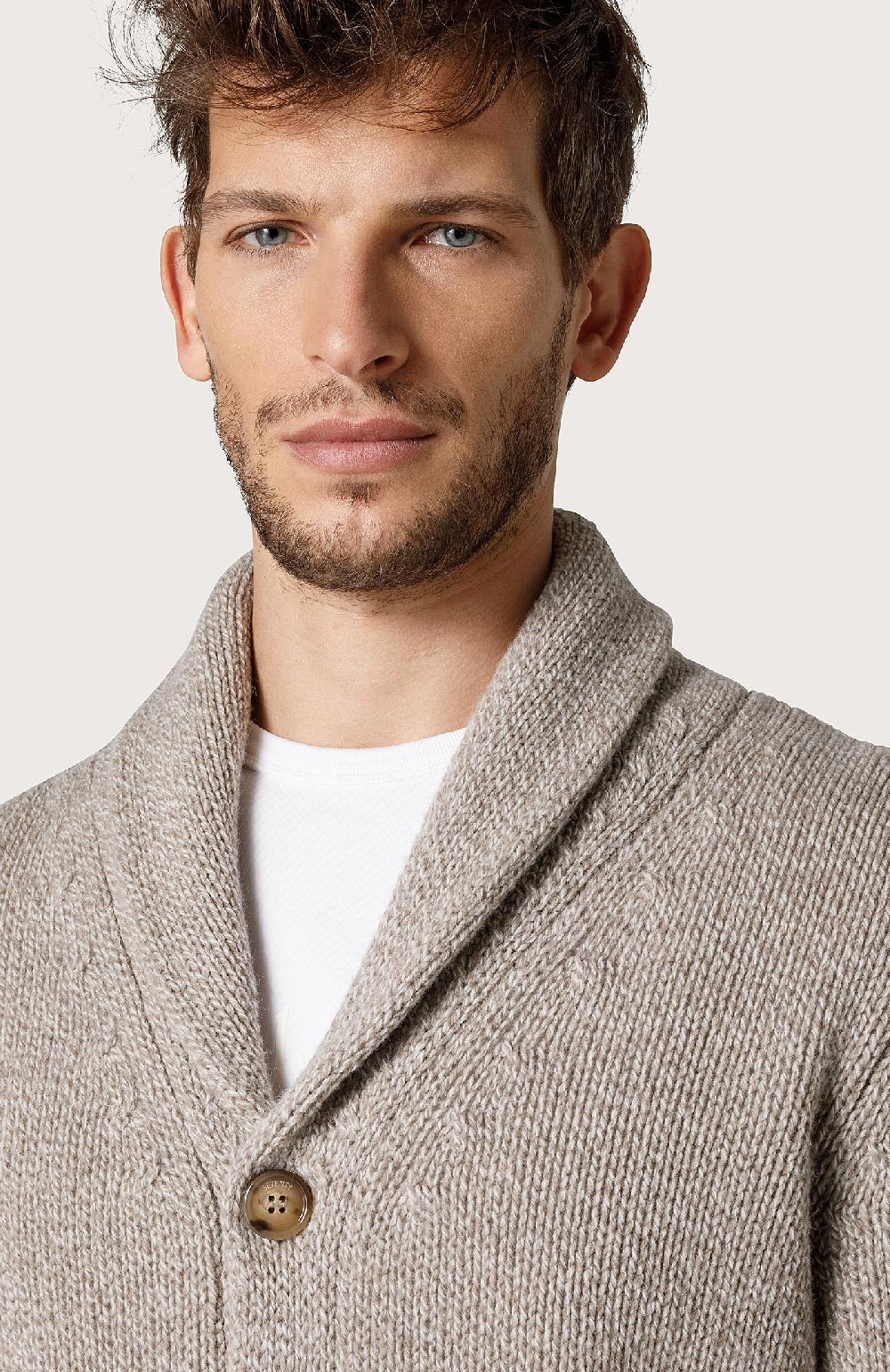 Seventy Cardigan con collo a scialle - Col. Neutro Qualità