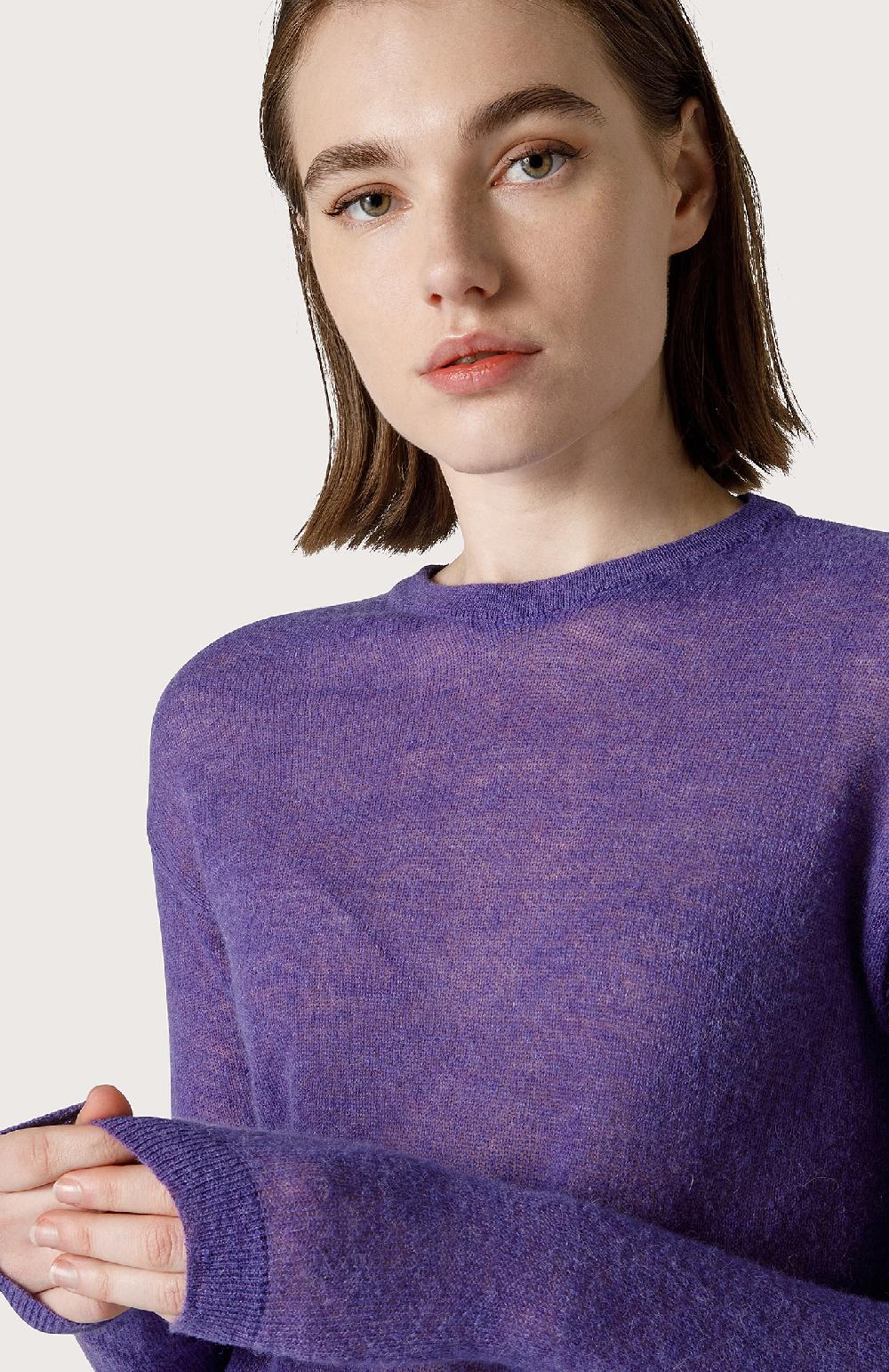 Seventy Maglia girocollo con alpaca - Col. Viola Qualità Garantita
